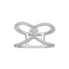Diamond Blossom 1/4 Ct. T.w. Diamond Sterling Silver Floating Ring