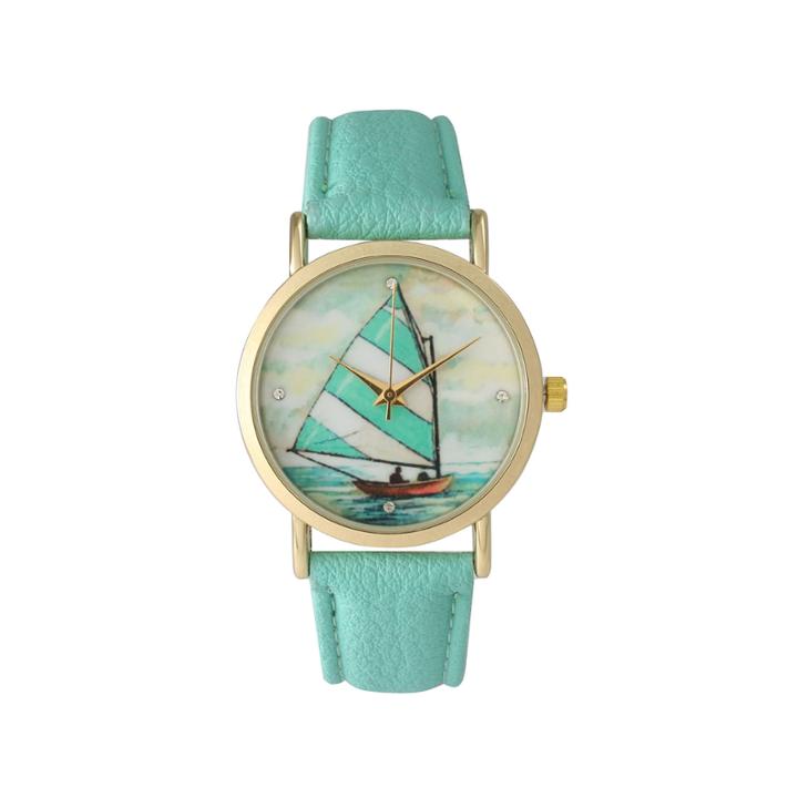 Olivia Pratt Womens Green Strap Watch-15009mint