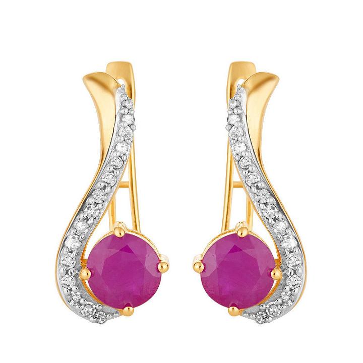 1/5 Ct. T.w. Lab Created Red Ruby 10k Gold Drop Earrings