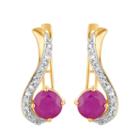 1/5 Ct. T.w. Lab Created Red Ruby 10k Gold Drop Earrings
