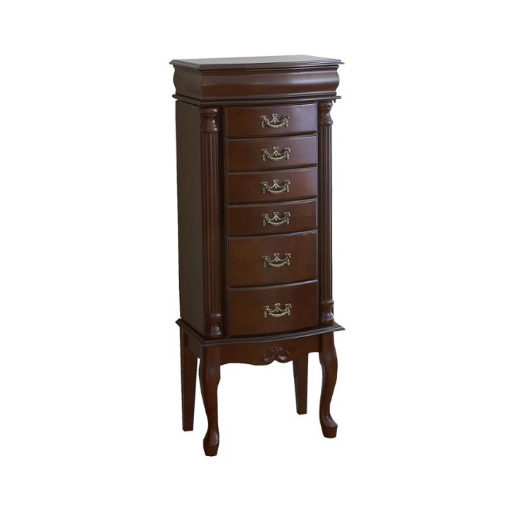 Mahogany-finished Jewelry Armoire