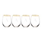 Cathy's Concepts Gold Rim 4-pc. Wine Glass