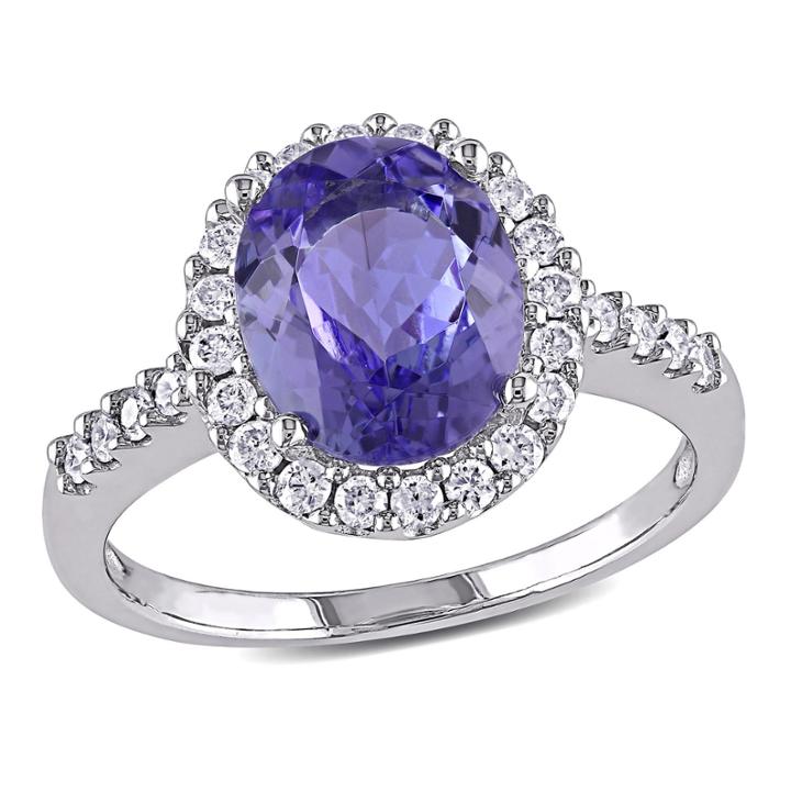 Purple Tanzanite 14k Gold Engagement Ring