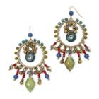 Aris By Treska Multicolor Silver-tone Hoop Earrings
