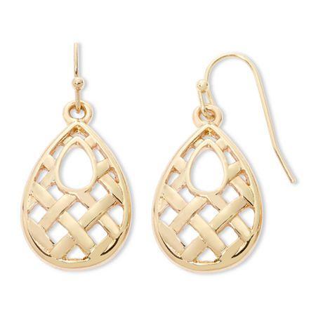 Liz Claiborne Gold-tone Teardrop Earrings