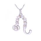 Leo Zodiac Cultured Freshwater Pearl And Cz Sterling Silver Pendant Necklace