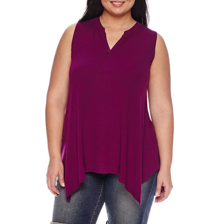 Stylus&trade; Rib V-neck Tank Top