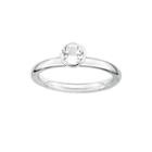 Personally Stackable Genuine White Topaz Sterling Silver Stackable Ring