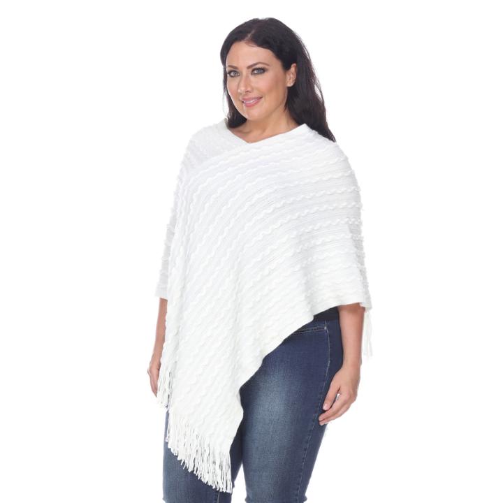 White Mark 'melisandre' Fringe Poncho - Plus
