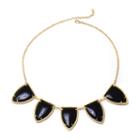 Athra Bijoux Bar Womens Black Collar Necklace