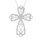 Diamonart Womens 1 1/3 Ct. T.w. Lab Created White Cubic Zirconia Cross Pendant Necklace