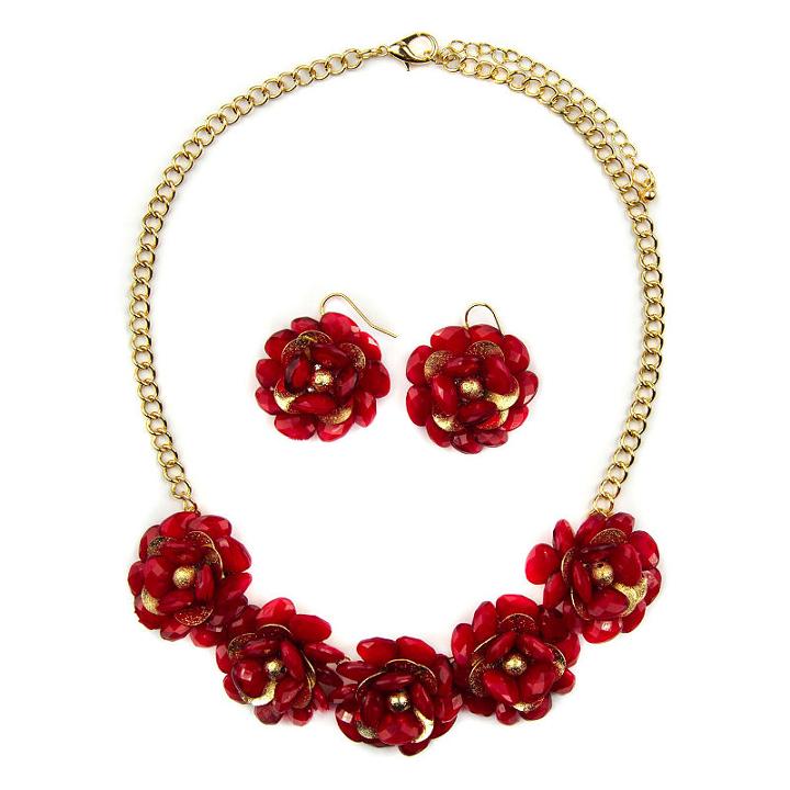 Mixit Womens 3-pc. Flower Necklace Set
