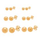 Yellow Ip Stainless Steel 6-pc. Ball Stud Earring Set