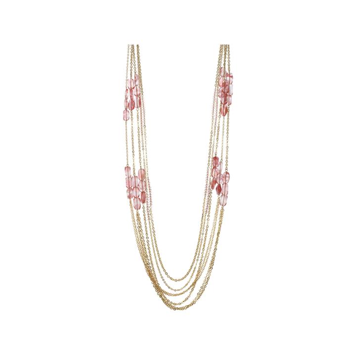 Rox By Alexa Red & Coral Glass Station 5-row Necklace