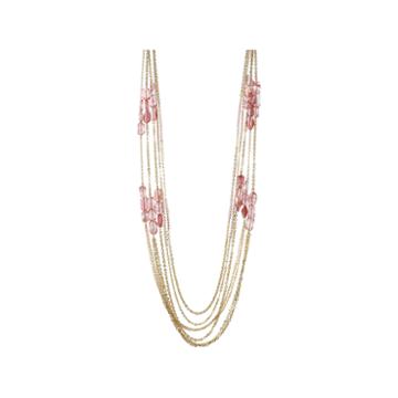 Rox By Alexa Red & Coral Glass Station 5-row Necklace