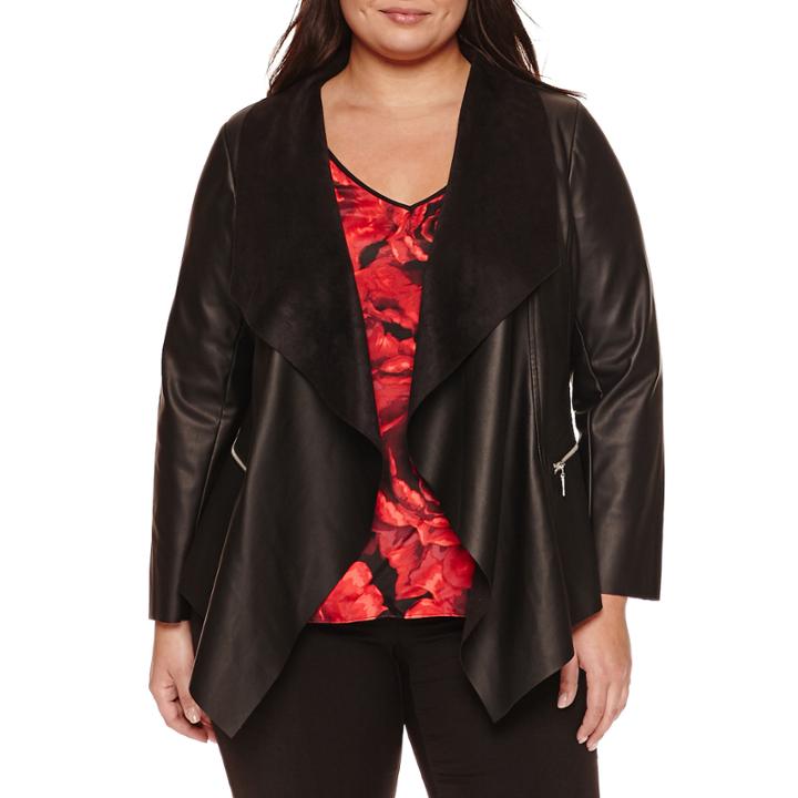 Bisou Bisou Drape Front Jacket-plus