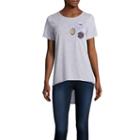 Short-sleeve High-low-hem Patch Tee - Juniors