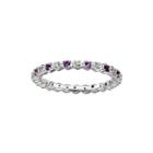 Personally Stackable Genuine Amethyst And Diamond-accent Eternity Ring