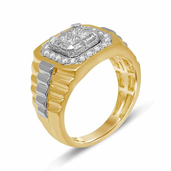 Mens 1 1/4 Ct. T.w. Princess White Diamond 10k