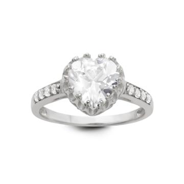 Lab Created White Sapphire Sterling Silver Ring