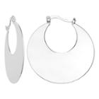 Silver Reflections Silver Plated 40mm Polished Mn Pure Silver Over Brass 40mm Round Hoop Earrings