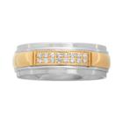 1/10 Ct. T.w. Diamond Mens Two-tone Stainless Steel Wedding Band