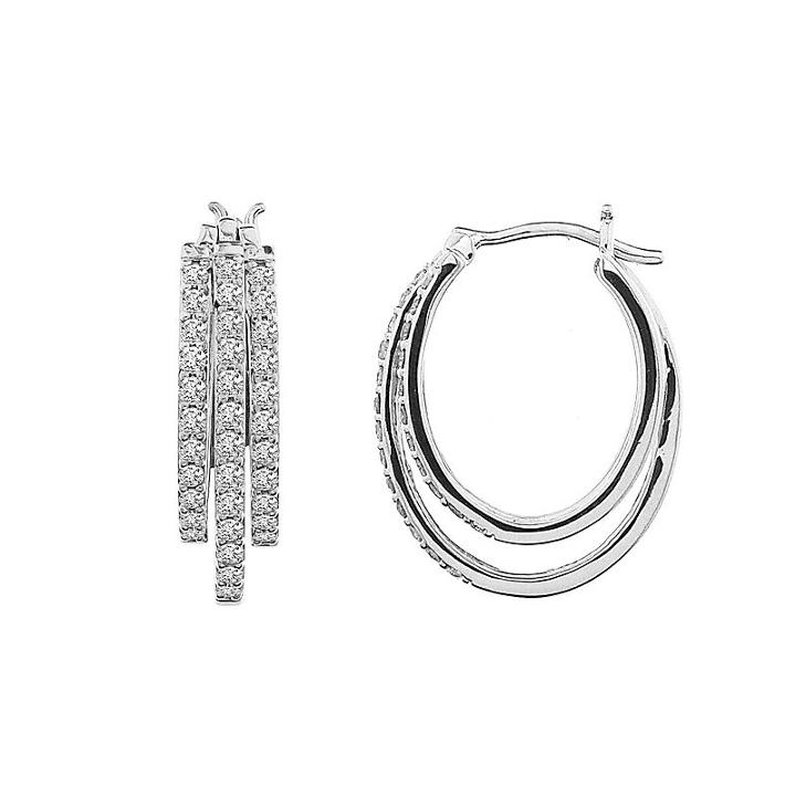 1 Ct. T.w. Genuine White Diamond 22.9mm Stud Earrings