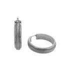 Stainless Steel 44mm Herringbone Hoop Earrings