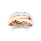 Made In Italy 10k Gold Tri-color Roller Ring