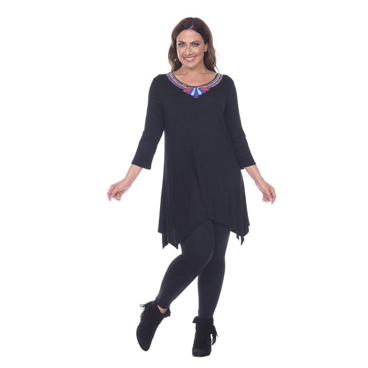 White Mark Sol Tunic Top-plus