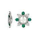 Lab-created Emerald Sterling Silver Earring Jackets