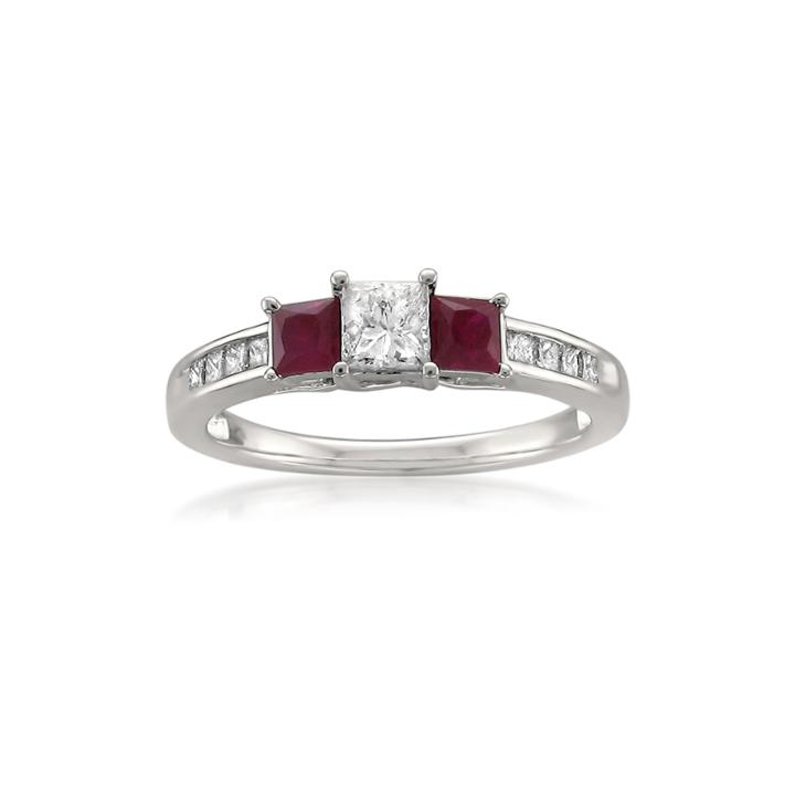 Womens 1 Ct. T.w. Princess Diamond 14k Gold 3-stone Ring
