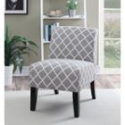 Parma Gray Quatrefoil Slipper Accent Chair
