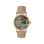 Olivia Pratt Womens Floral Dial Blush Strap Watch 14977
