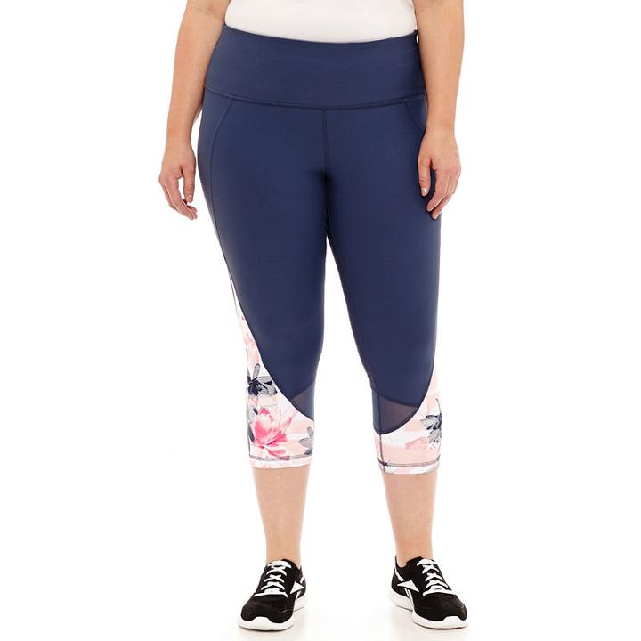 Xersion Performance Floral Colorblock Capri - Plus