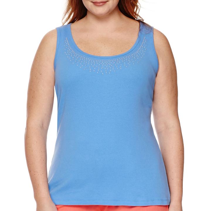 St. John's Bay Beaded Tank Top - Plus