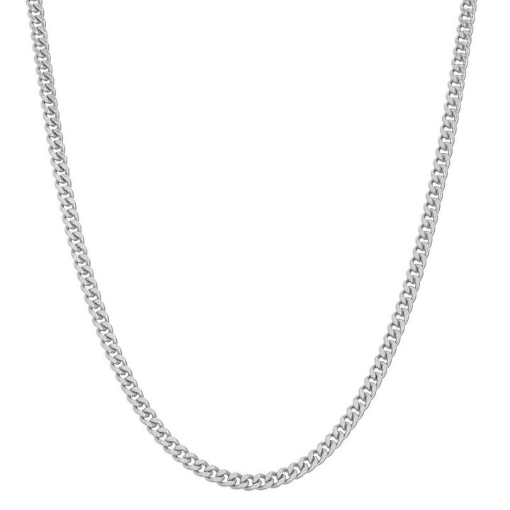 Sterling Silver Semisolid Curb 22 Inch Chain Necklace