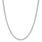 Sterling Silver Semisolid Curb 22 Inch Chain Necklace