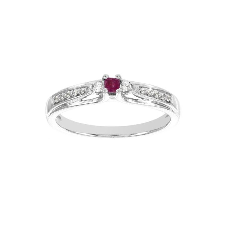 Lumastar Genuine Ruby Diamond-accent 10k White Gold Promise Ring