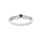 Lumastar Genuine Ruby Diamond-accent 10k White Gold Promise Ring
