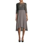 Maya Brooke 3/4 Sleeve Fit & Flare Dress