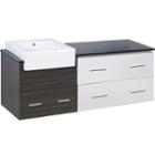 60.75-in. W Wall Mount Dawn Grey Vanity Set For 3h8-in. Drilling Black Galaxy Top
