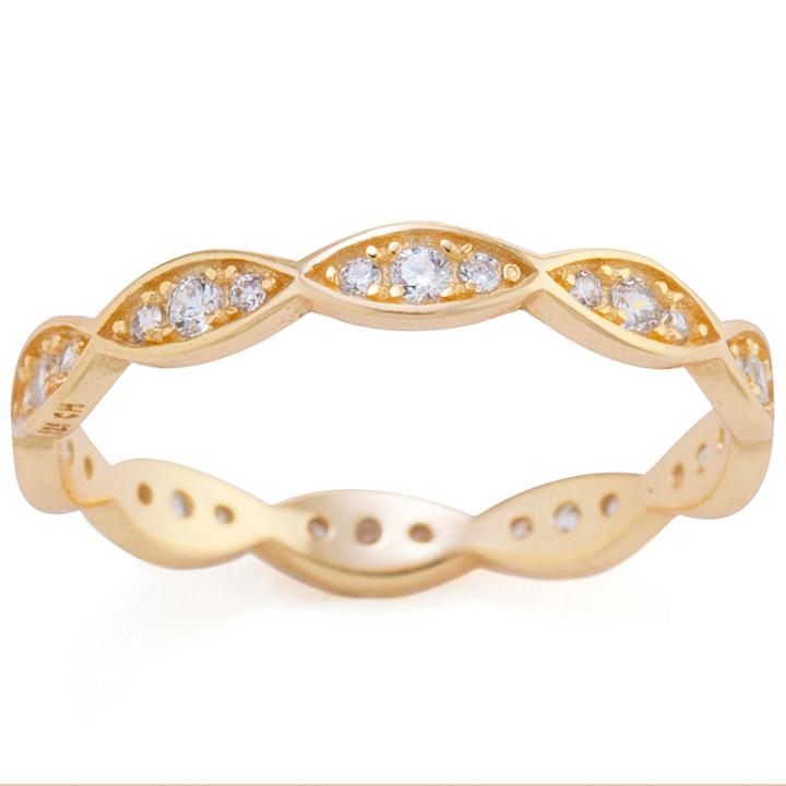 Silver Treasures Womens Clear 14k Eternity Band