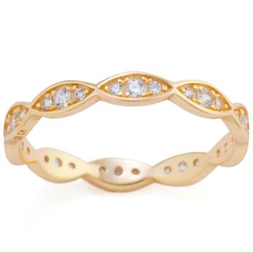 Silver Treasures Womens Clear 14k Eternity Band