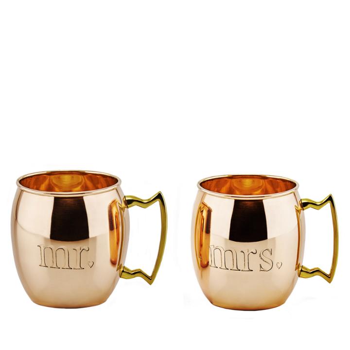 Old Dutch Mr And Mrs Solid Copper Moscow Mule Mugs16 Oz Set Of 2