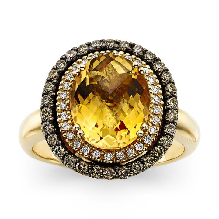 Limited Quantities Levian Grand Sample Sale Deco Estate Collection&trade; Genuine Citrine And Diamond Ring
