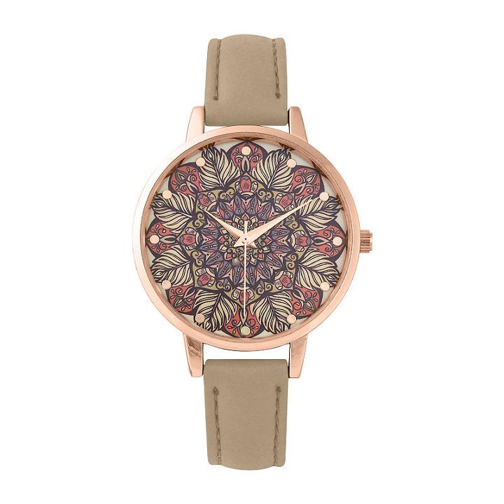 Decree Womens Brown Strap Watch-pt3166rgtn