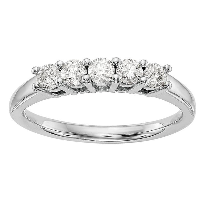 Womens 1 1/4 Ct. T.w. White Diamond 14k Gold Wedding Band
