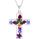 Womens Sterling Silver Cross Pendant Necklace
