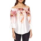 Bisou Bisou 3/4 Sleeve Smocked Strap Top